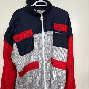 Size Large Ellesse unisex vintage 90s  Red, blue, checked pattern windbreaker